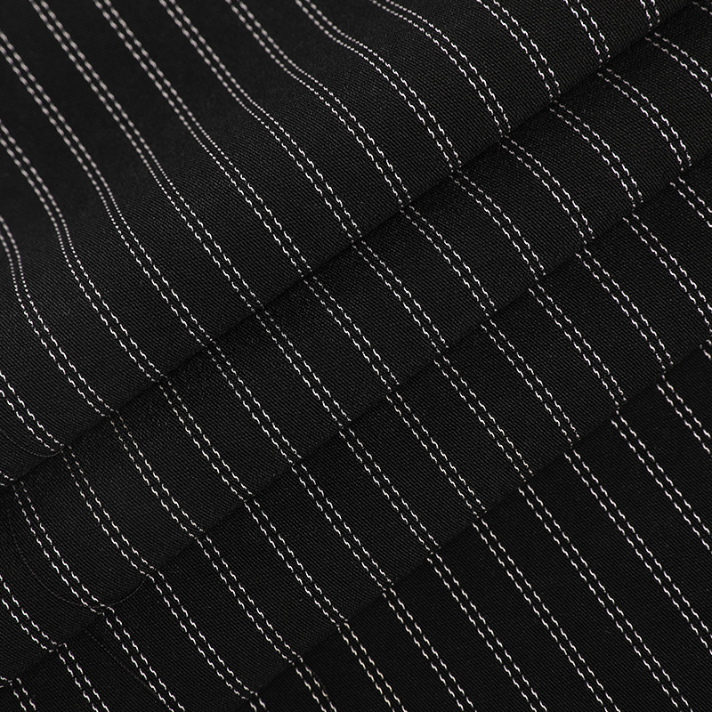 Polyester rayon striped fabric